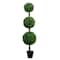 5ft. Potted Artificial Triple Ball Boxwood Topiary Tree
